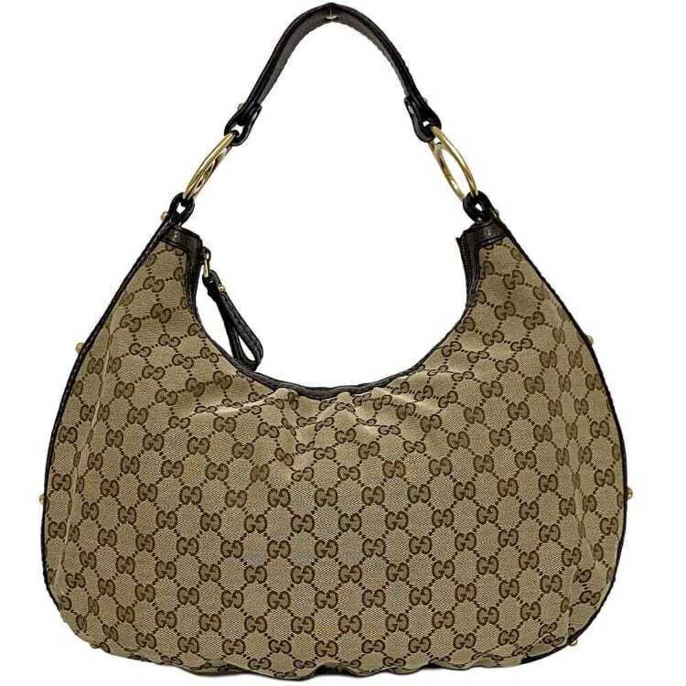 Gucci Shoulder Bag Beige Brown Interlocking Shoulder GG Zipper All over